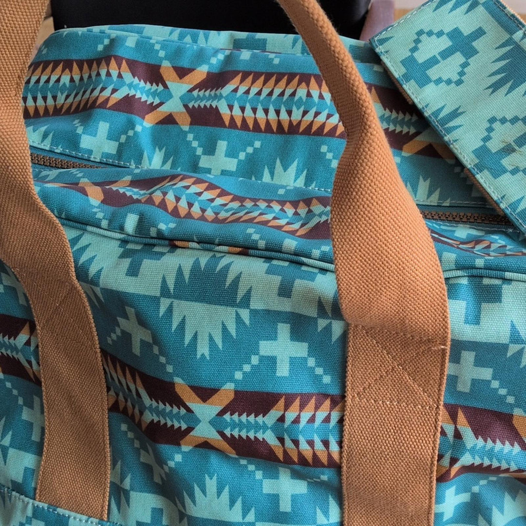 Pendleton Teal Aztec Printed Duffle Bag