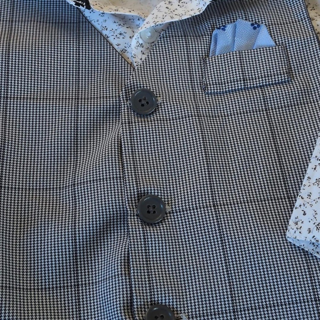 Kenneth Cole, New York button-down boys floral shirt w/ removable vest size 2T