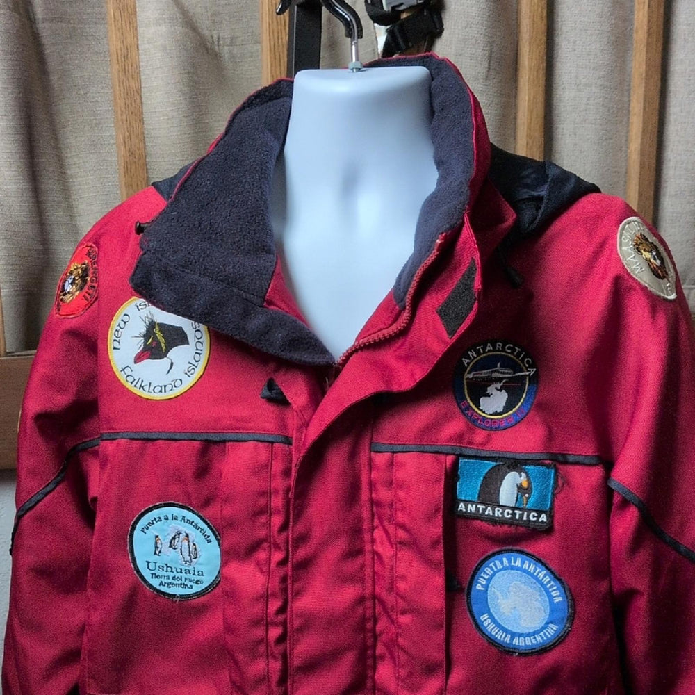 Vintage Antartica, Australia, new Zealand, And Africa Cruise Jacket With Patches - Medium