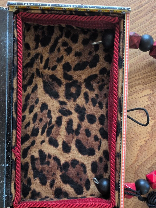 Handmade Cigar Box Clutch Evening Shoulder Bag