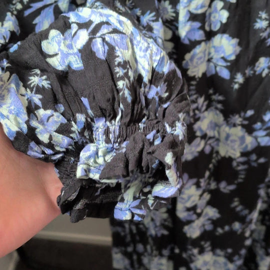 Free People Jaymes Blue Floral Dress - Small