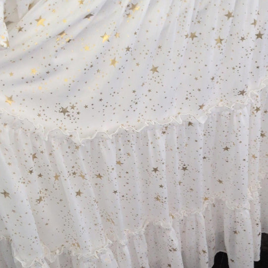 Ivy City Co White And Gold Star Print Dress - XXL