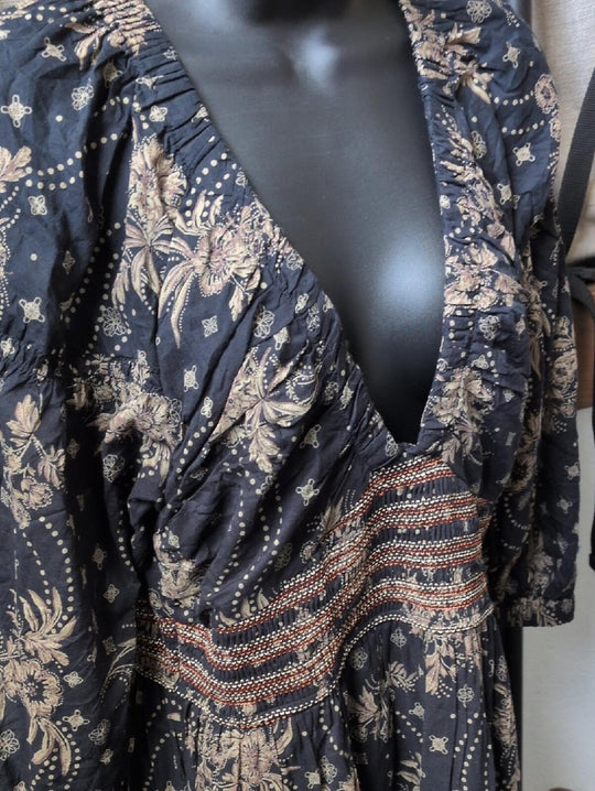 Free People Golden Hour Maxi Dress In Dark Floral  - Medium