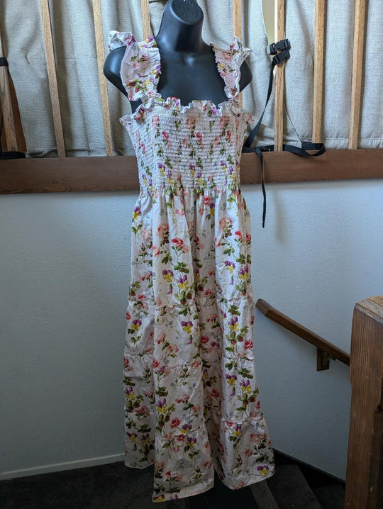Hill House Home Ellie Nap Dress In Pink Blue bonnet Floral - XXXL