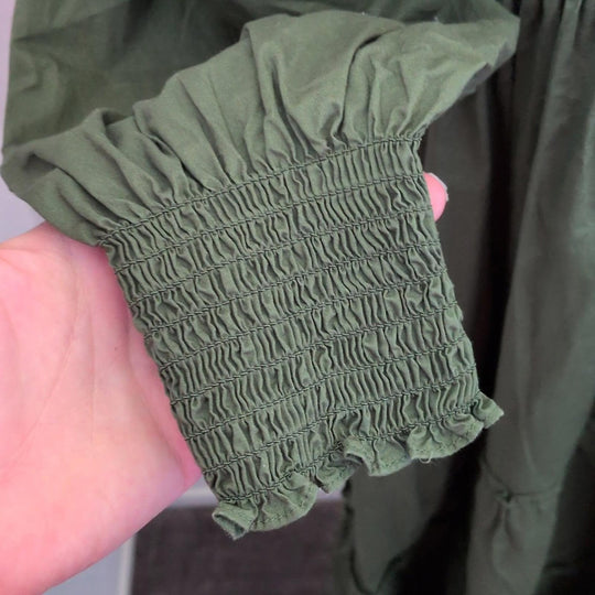 Hill House Home The Naomi Nap Dress in Leaf Green Cotton - XL