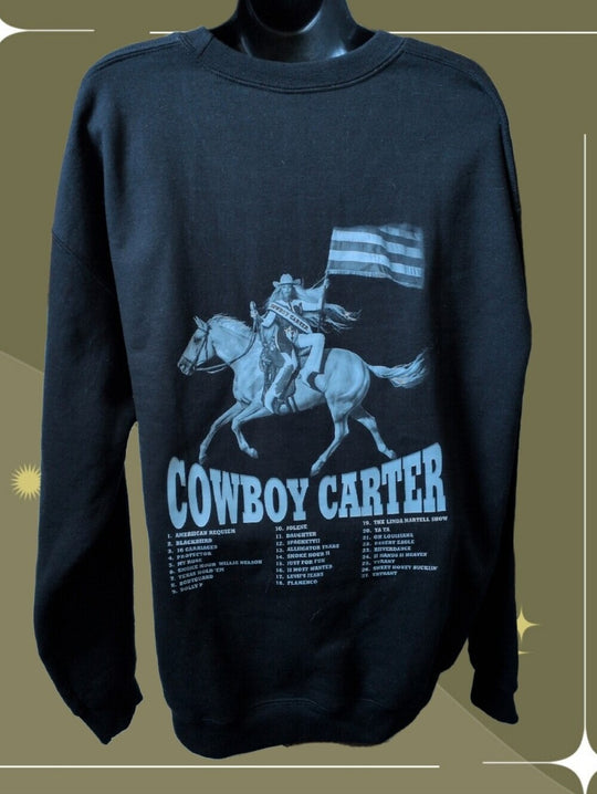 Beyonce Cowboy Carter Album Crew Sweater Size L