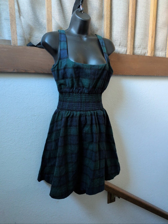 Hill House Cher Dress In Stewart Blackwatch Plaid Size M
