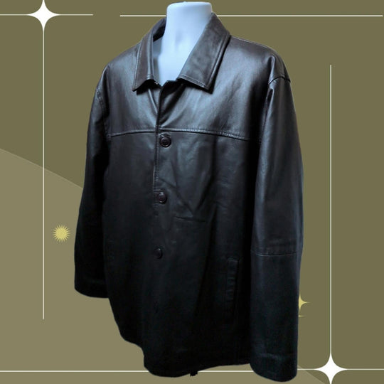 Vintage Leather Dad Jacket By Excelled - 2XL