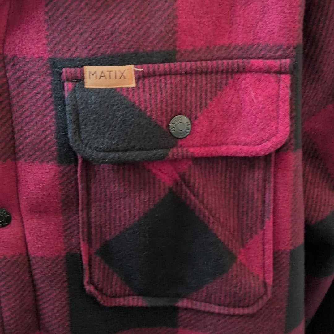 Mens Matix Plaid Sherpa Lined Shirt Jacket