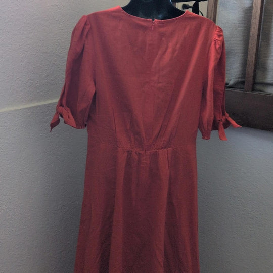 Gal Meets Glam Zinnea Dress In Orange Linen -  US 8