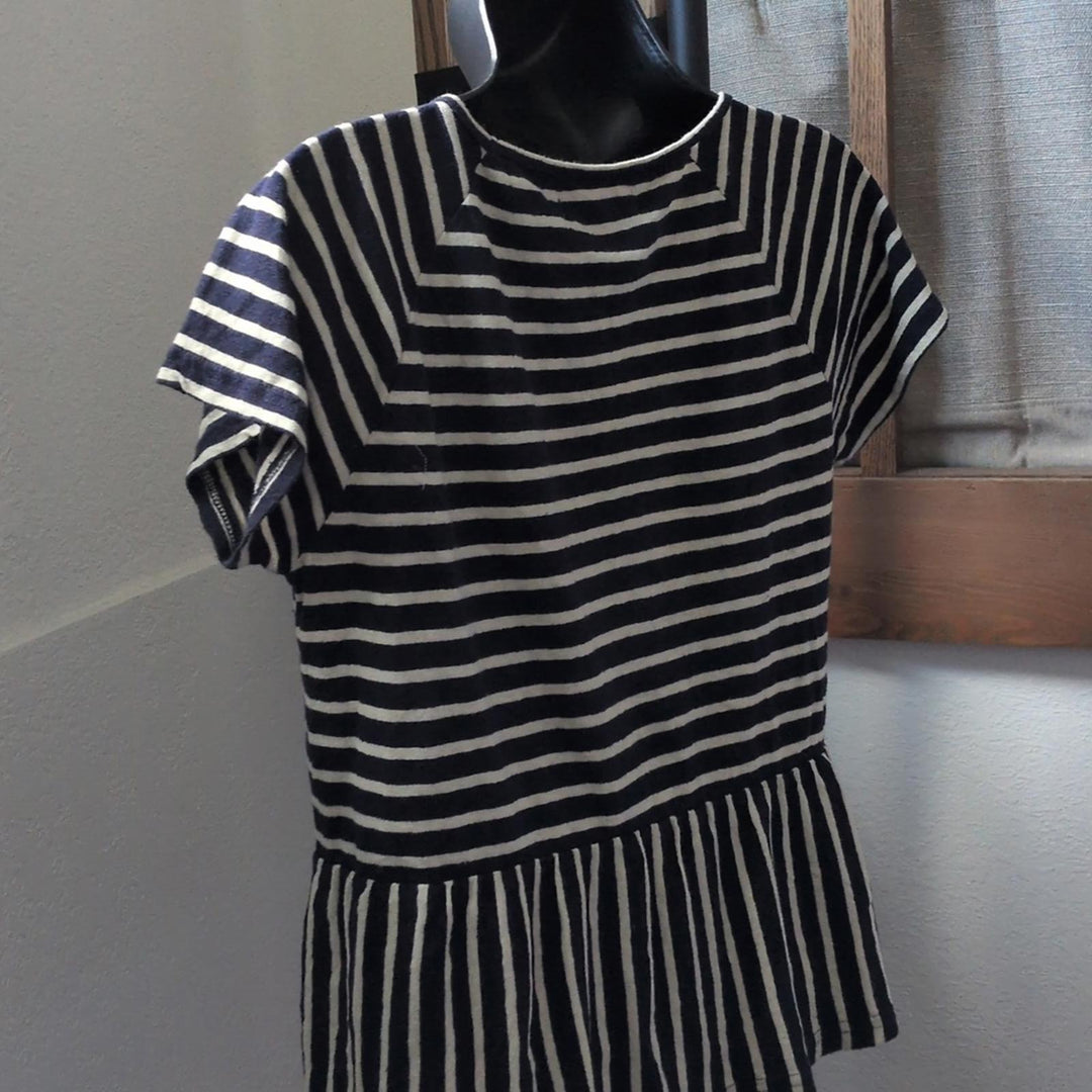 Madewell Striped Swing Panel Peplum Tee - XS