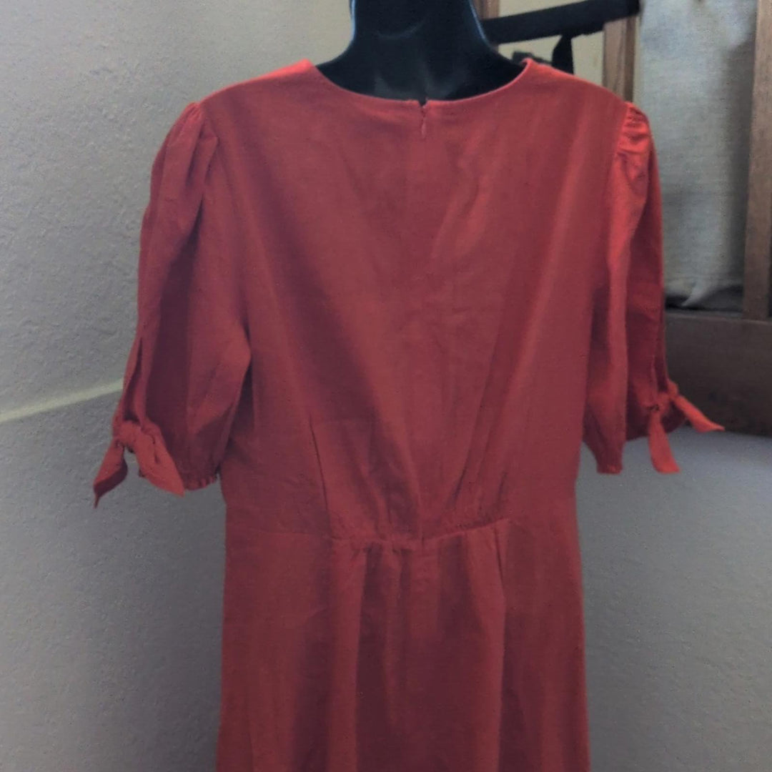 Gal Meets Glam Zinnea Dress In Orange Linen -  US 8