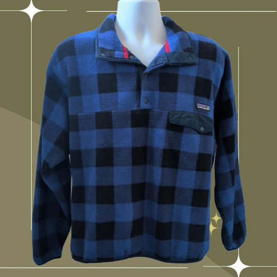 Patagonia Synchilla In Blue Plaid - Medium