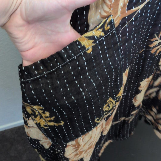 Kantha Bae Midi Moo Dress Gold Floral osfm