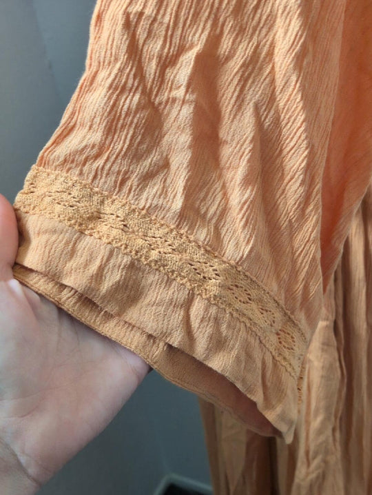 Free People Free Est Maxi Dress In Golden Earth Orange - Medium