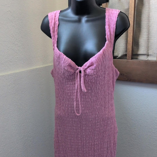 FP Beach Eleni Bodycon Pink Tie Maxi Dress - Medium