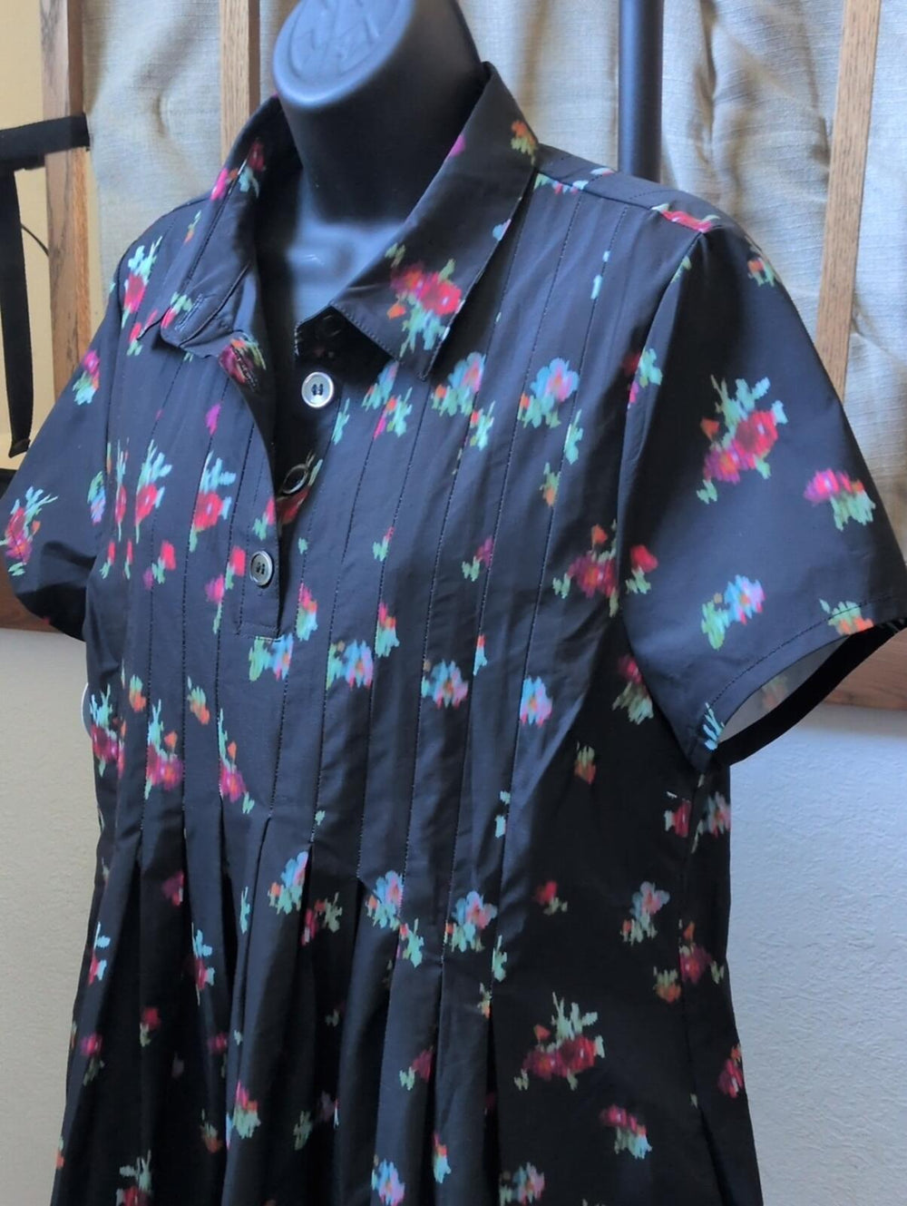 Hill House Home Rosalind Dress In Black Ikat Taffeta Size M