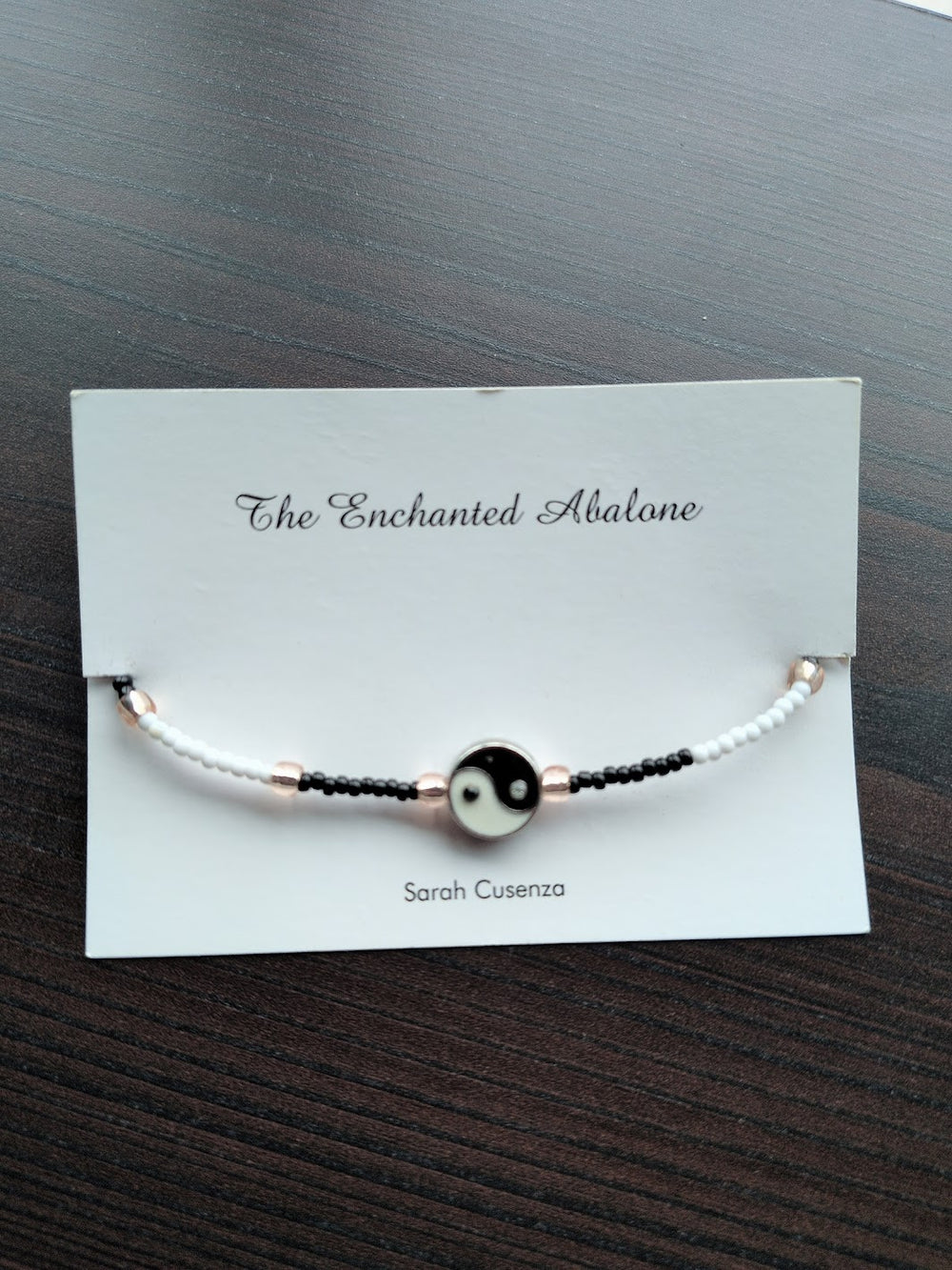 Yin Yang Beaded Bracelet by The Enchanted Abalone