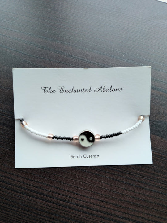 Yin Yang Beaded Bracelet by The Enchanted Abalone