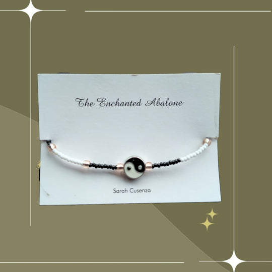 Yin Yang Beaded Bracelet by The Enchanted Abalone