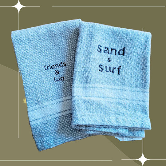 Mini Embroidered Tea Towels by Unpacka