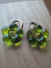Lampshade glass statement hoops by Sunny Z Jewelry