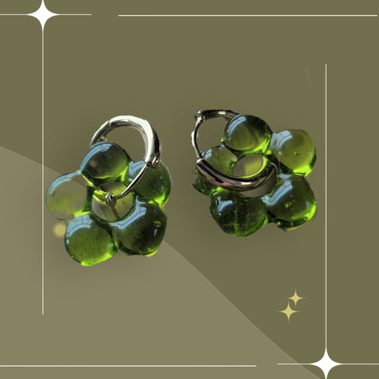 Lampshade glass statement hoops by Sunny Z Jewelry