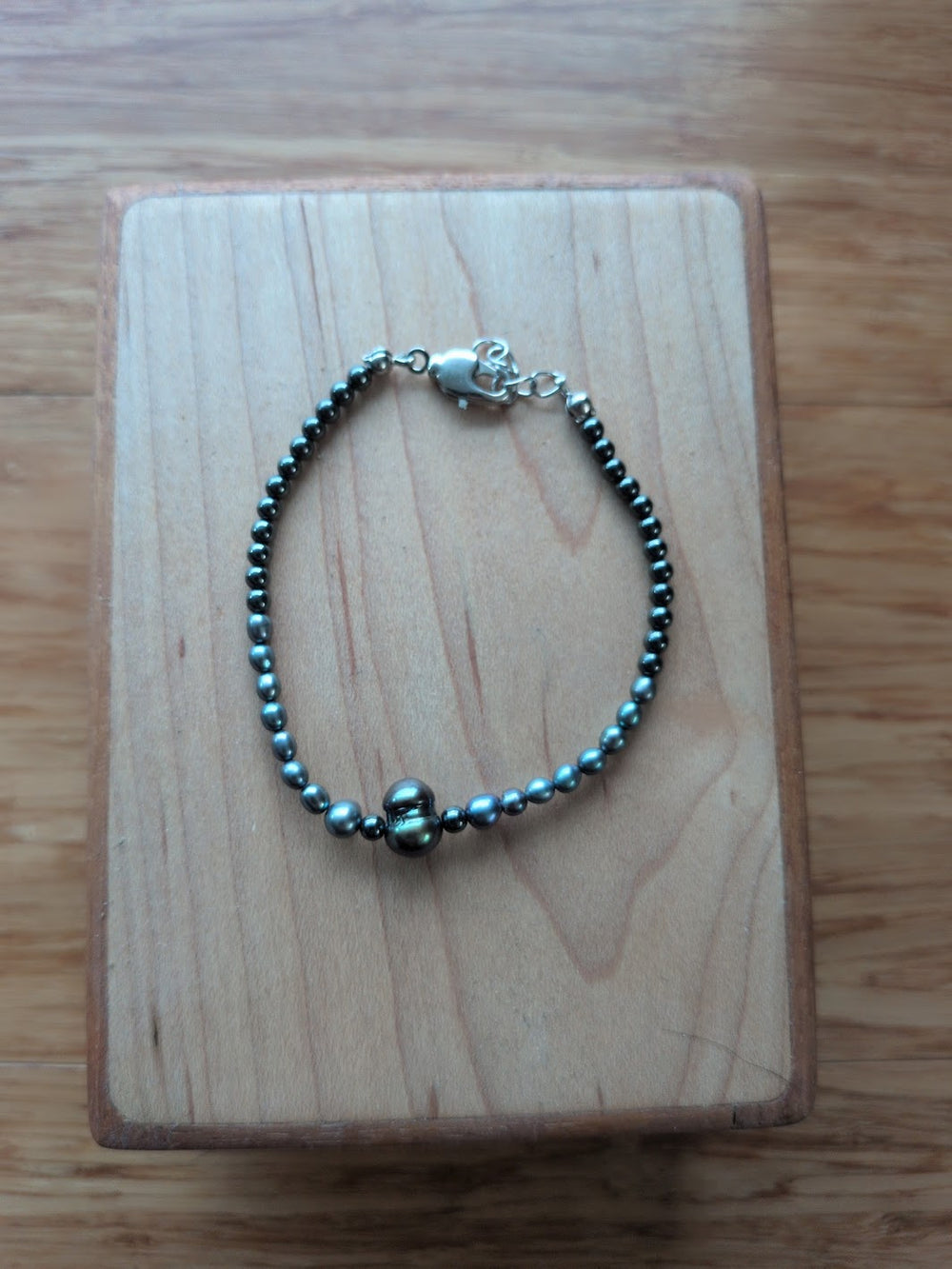 Genuine freshwater peacock pearl with hematite beads by Sunny Z Jewelry