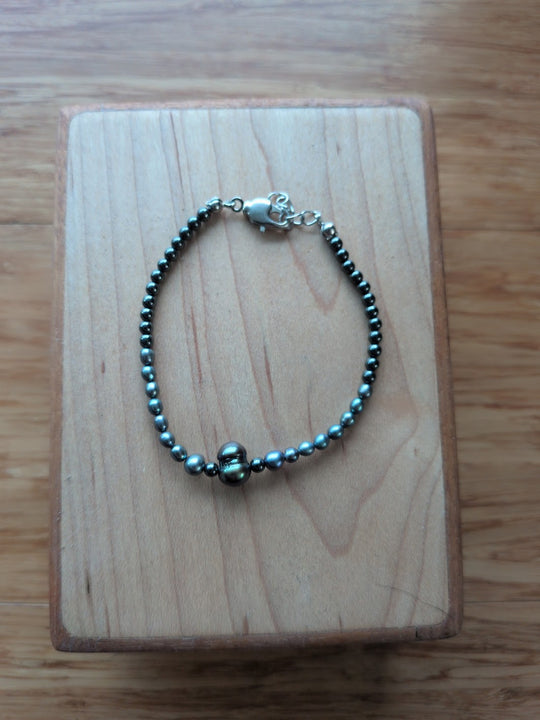 Genuine freshwater peacock pearl with hematite beads by Sunny Z Jewelry