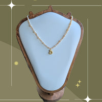 Genuine freshwater pearls with 14k gold filled CZ shell charm by Sunny Z Designs