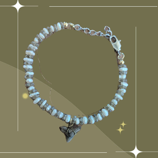 Shark Tooth and Pearl Bracelet by Sunny Z Jewelry Design