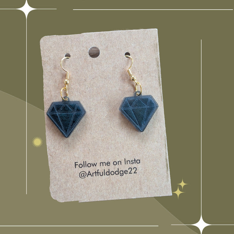 Diamond Acrylic Earrings by The Artful Dodge