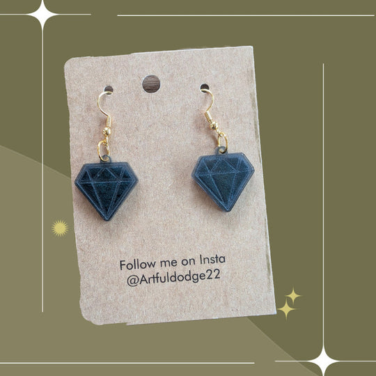 Diamond Acrylic Earrings by The Artful Dodge