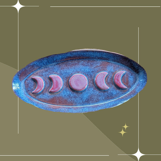 Raised Moon Phases Tray by Moonrise Pottery