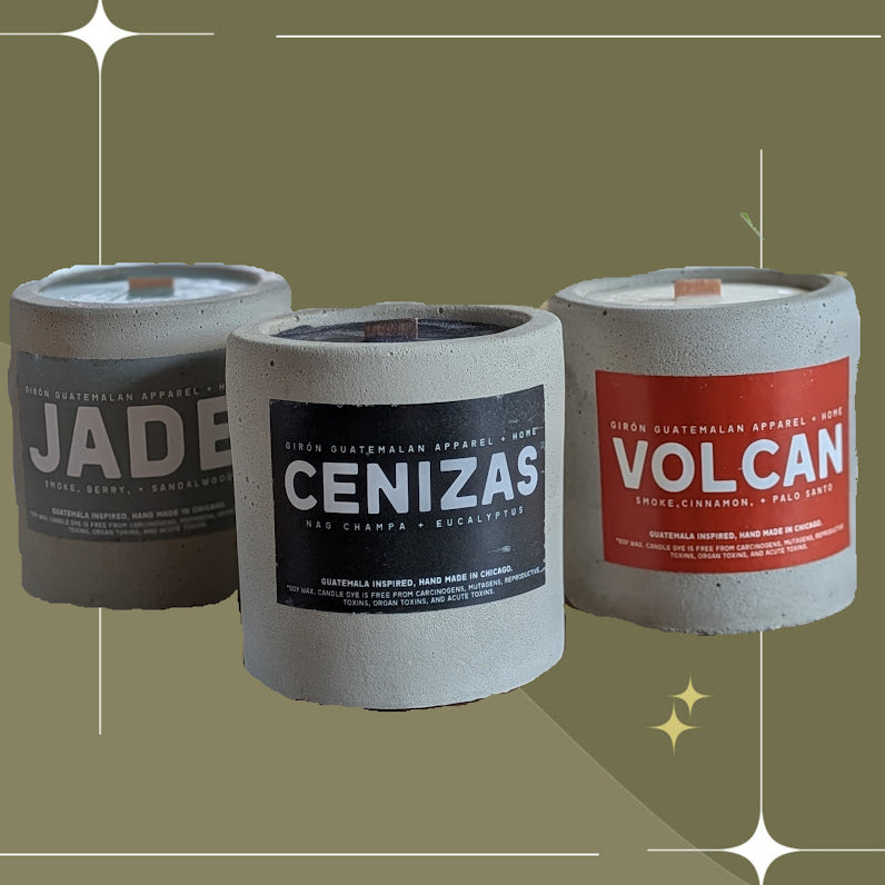 Unique Cement Soy Candles with Guatemalan Inspired Scents by Girón Guatemalan Home and Decor
