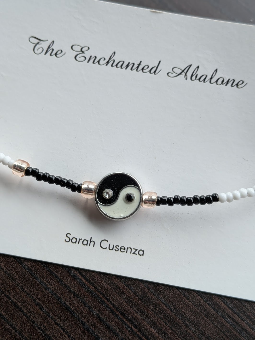 Yin Yang Beaded Bracelet by The Enchanted Abalone