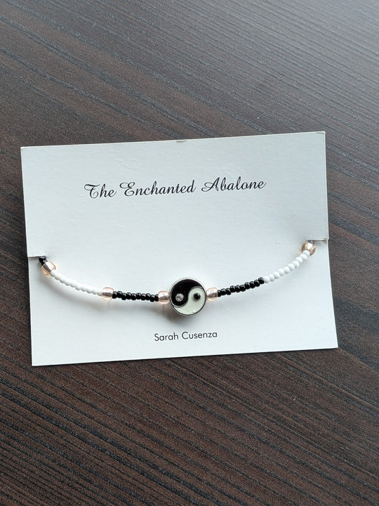 Yin Yang Beaded Bracelet by The Enchanted Abalone