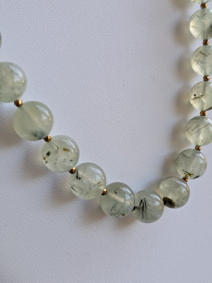 Genuine prehnite and pyrite statement necklace by Sunny Z designs