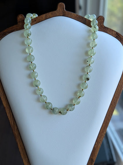 Genuine prehnite and pyrite statement necklace by Sunny Z designs