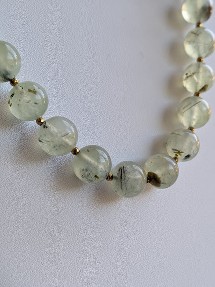 Genuine prehnite and pyrite statement necklace by Sunny Z designs