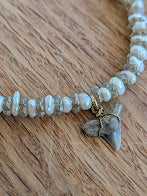 Shark Tooth and Pearl Bracelet by Sunny Z Jewelry Design