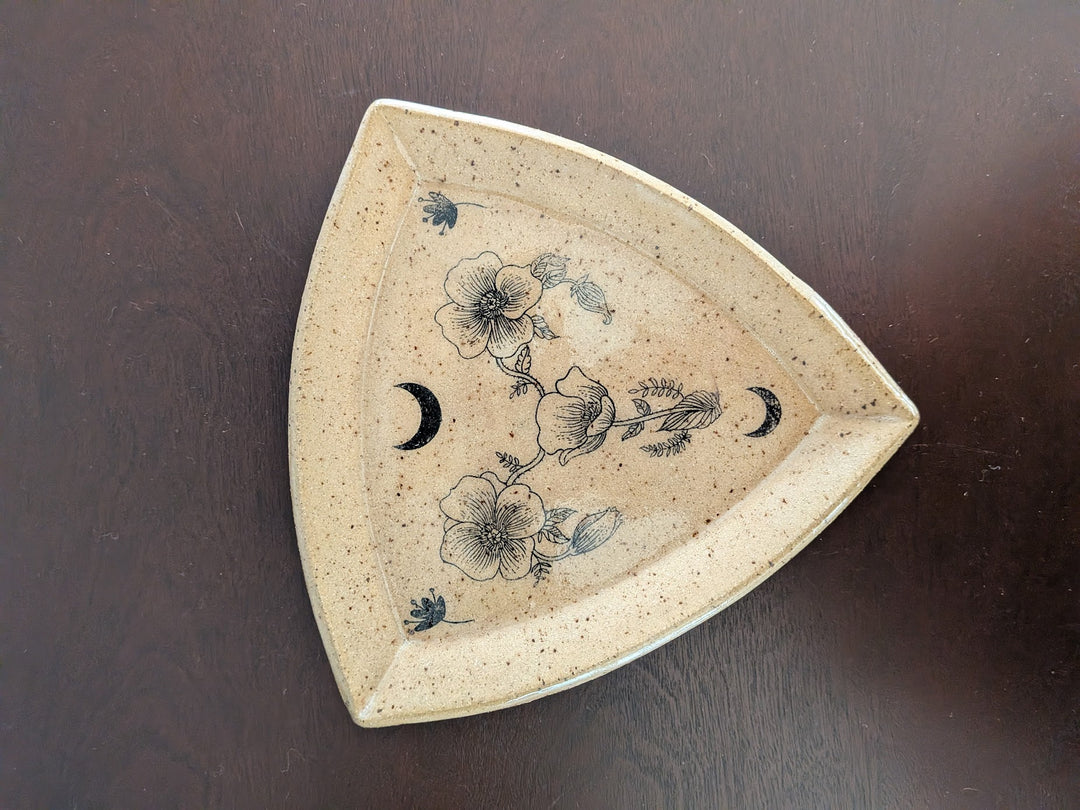 Floral Moon Dish by Moonrise Pottery
