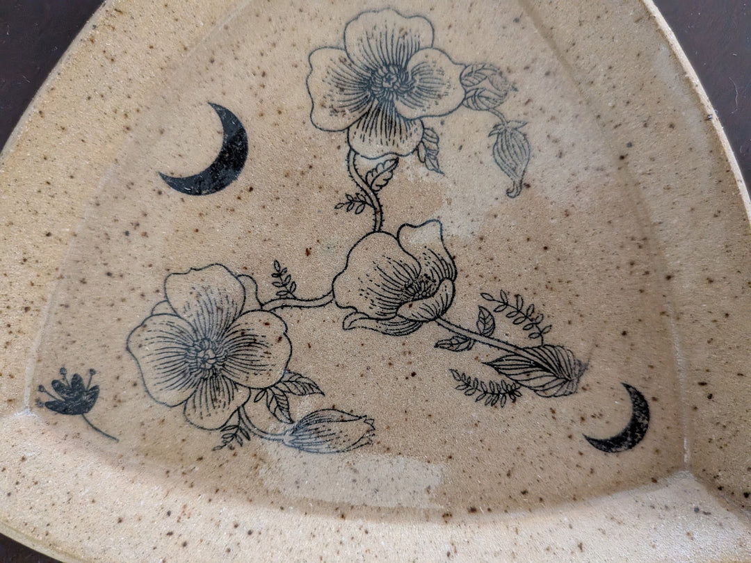 Floral Moon Dish by Moonrise Pottery