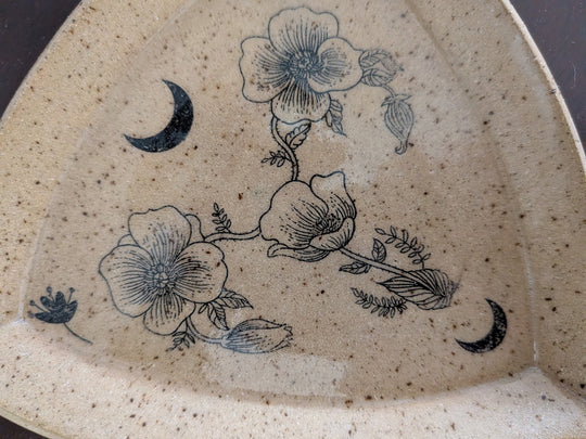 Floral Moon Dish by Moonrise Pottery