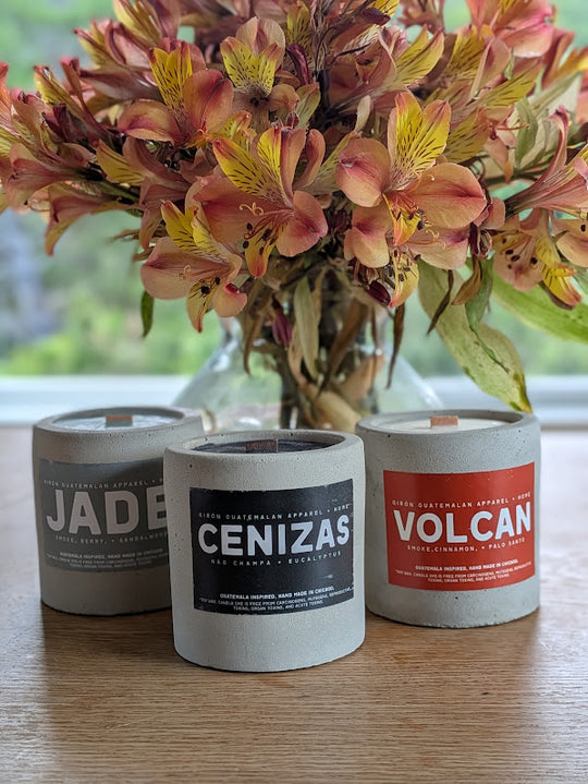 Unique Cement Soy Candles with Guatemalan Inspired Scents by Girón Guatemalan Home and Decor