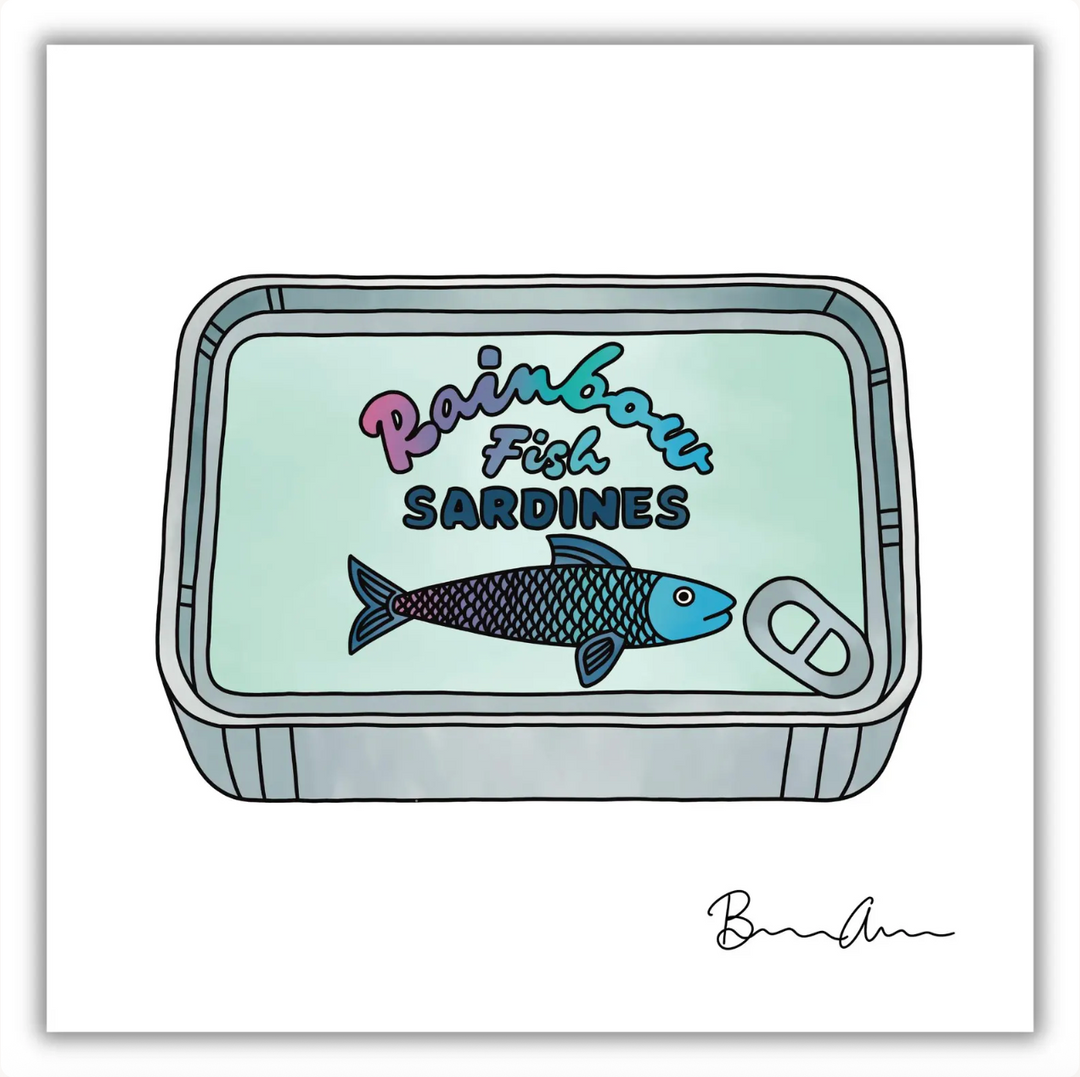 Rainbow Fish Tin Print by BA Vibes and Designs