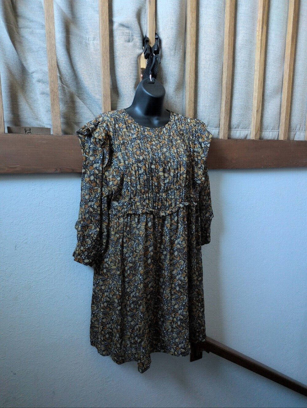 ba&sh Sandra Gathered Babydoll Dress size US 8 (BASH 2)