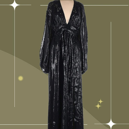 house of Harlow 1960  maxi imara dress dark blue/black with silver - Medium