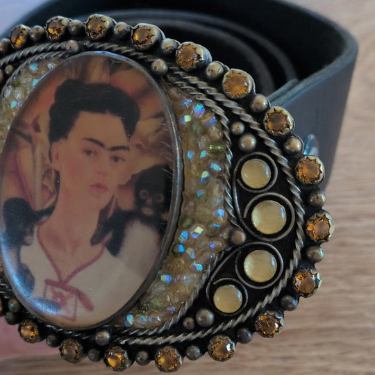 Frida Kahlo Saints And Angels Leather Belt Size 34 (Small)