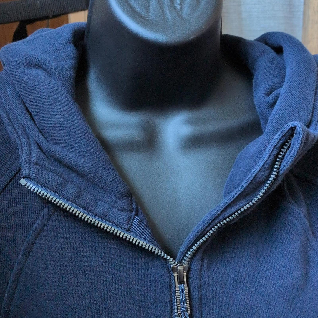 Lululemon Oversized Cropped Scuba Half Zip In Navy -M/L